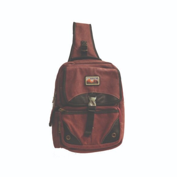 Sling Shoulder Backpack GREY Canvas 12Inch Durable Long Lasting Adjustable